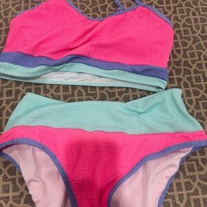 Pink Lily Women's Bikini in Pink, Purple, and Mint